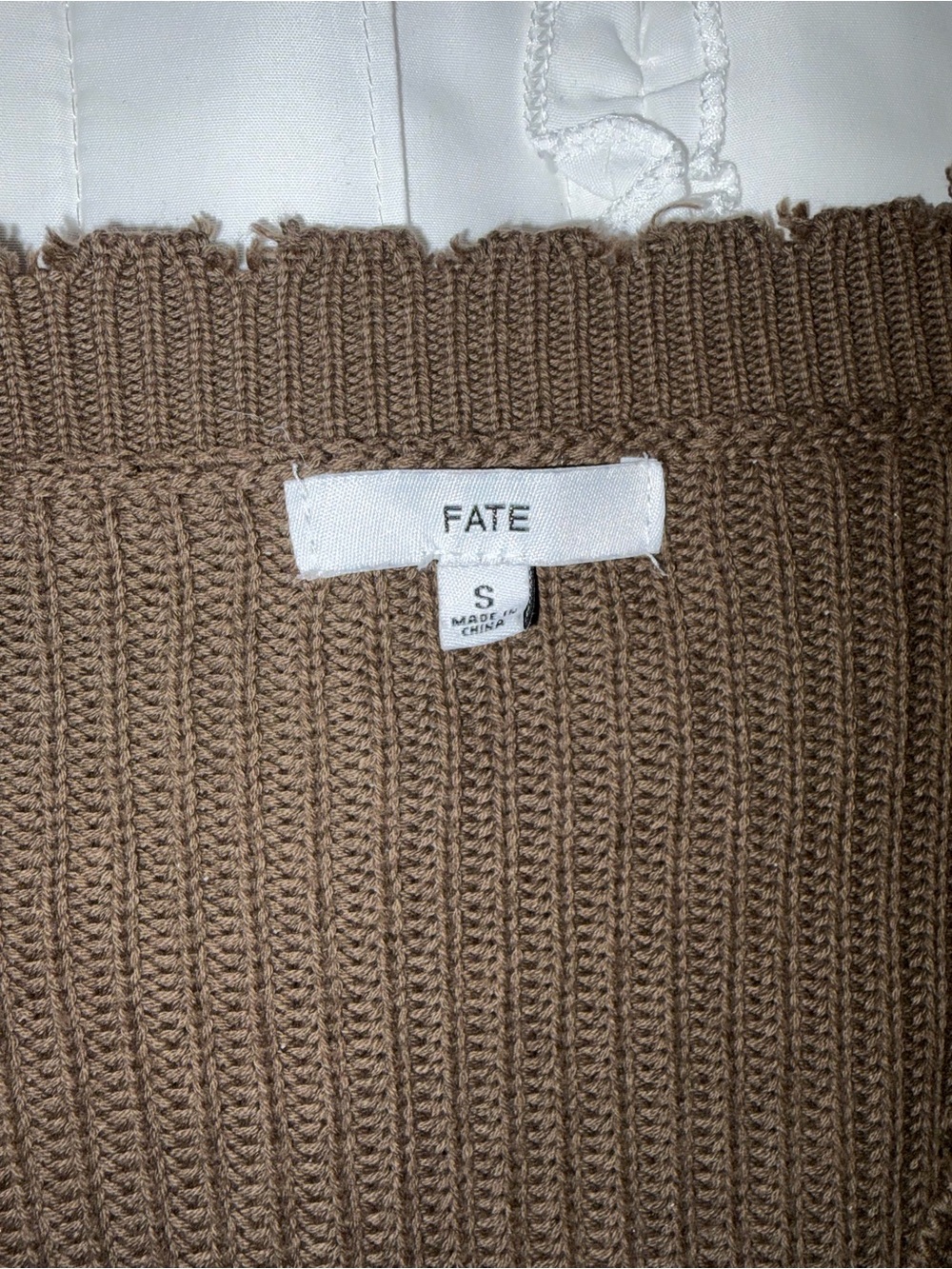 Fate Ombre V-Neck Sweater in Tan, Cream & Blue - Picture 2 of 3